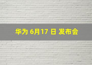 华为 6月17 日 发布会